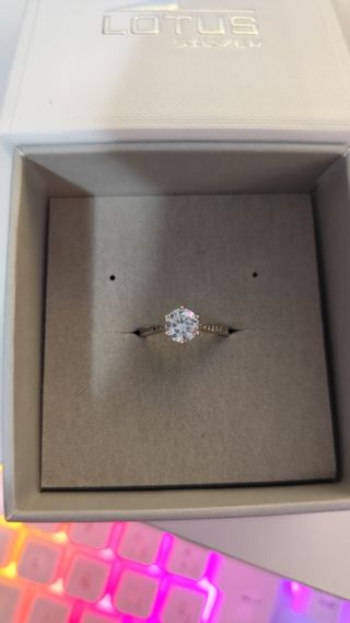 Anillo Lotus Plata y Circonita