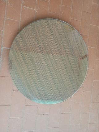 Mesa de camilla. Tapa de mesa redonda con cristal
