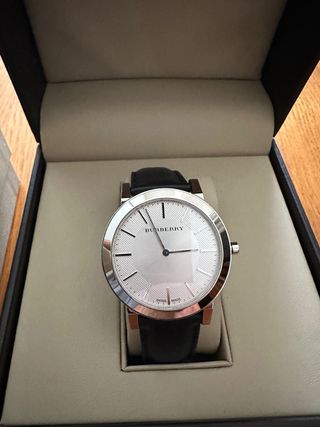 Orologio Burberry Pelle Nero Argento