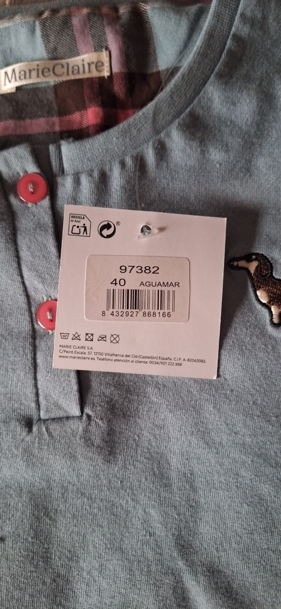 Pijama Marie Claire Mujer Azul y Rosa