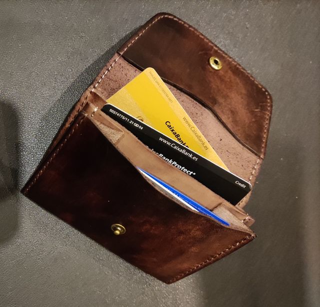 Cartera Tarjetero Piel EDC Marrón