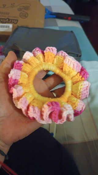 Elastici per capelli uncinetto vari colori 