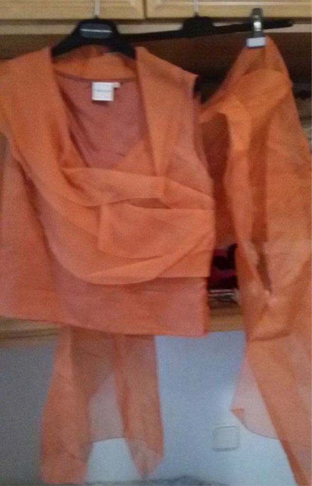 Conjunto Jesús Del Pozo Falda y Blusa Naranja,