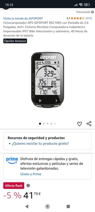 iGPSPORT BSC100S Ciclocomputador GPS