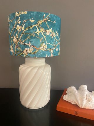 Pantalla Lámpara Tela Estampada Flores