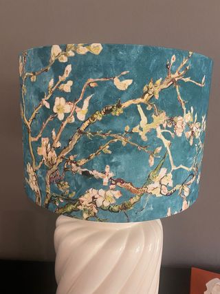 Pantalla Lámpara Tela Estampada Flores