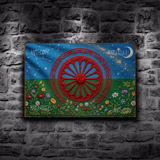 PLACA METALICA BANDERA PUEBLO GITANO CARTEL METAL