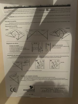 Camilla aluminio ECOPOSTURAL