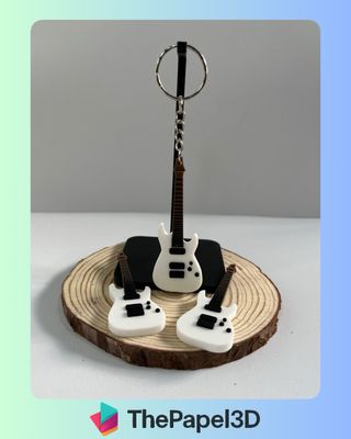 Llavero Guitarra Eléctrica Blanca