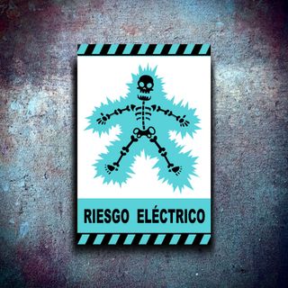 PLACA METALICA AVISO PELIGRO ELECTROCUCION CARTEL