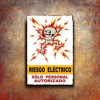 PLACA METALICA AVISO PELIGRO ELECTROCUCION CARTEL