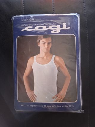 Canottiera uomo spalla stretta beige