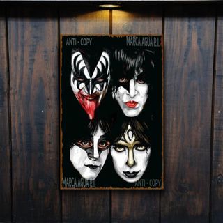 PLACA METALICA KISS MUSICA ROCK POP METAL CARTEL