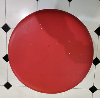 Taburete Puff Rojo Cuero Sintético