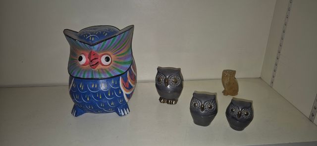 Colección de búhos decorativos