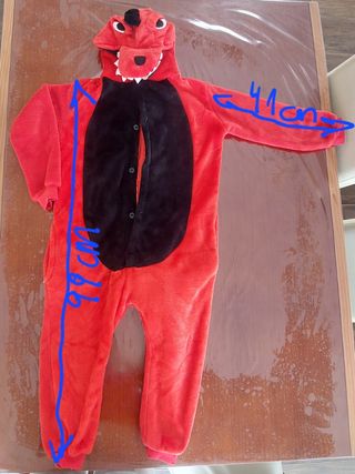 Pijama/Disfraz Dinosaurio Rojo niño