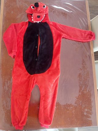 Pijama/Disfraz Dinosaurio Rojo niño