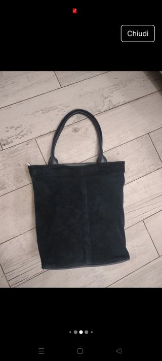 Borsa in camoscio blu