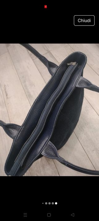 Borsa in camoscio blu