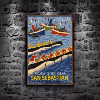 PLACA METALICA DONOSTI SAN SEBASTIAN CARTEL FIESTA