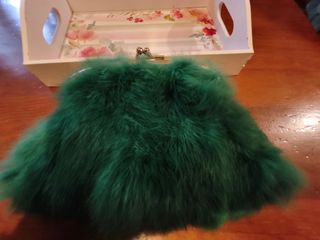 Bolso piel conejo verde