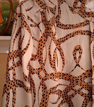 (S) Camisa maxi manga larga cuello mao