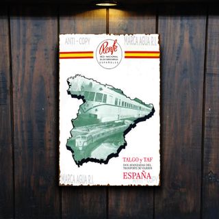 PLACA METALICA RENFE TREN CARTEL METAL DECORATIVO