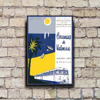 PLACA METALICA RENFE TREN CARTEL METAL DECORATIVO