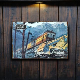 PLACA METALICA RENFE TREN CARTEL METAL DECORATIVO