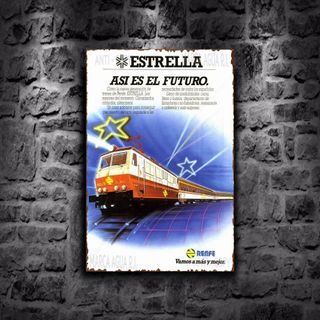 PLACA METALICA RENFE TREN CARTEL METAL DECORATIVO