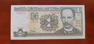 3 Billetes de 1 Peso Cubano consecutivos