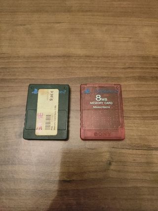2 Tarjetas Memoria PS2 Sony 8MB
