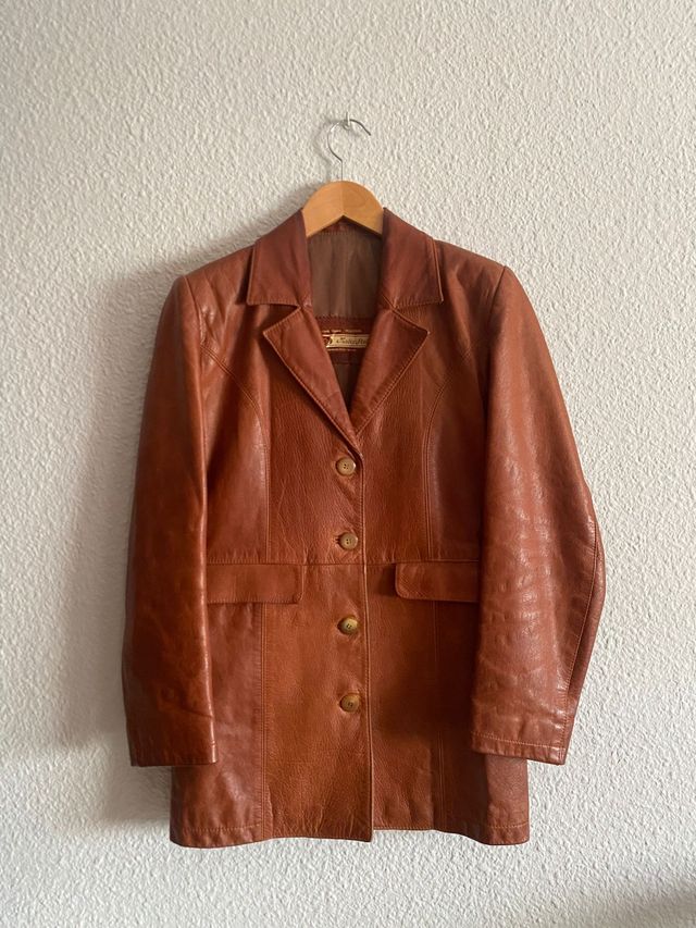 Chaqueta de piel ovina 3/4 marrón