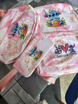 Mochila y estuche Lilo & Stitch rosa