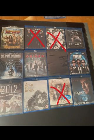 Películas Blu-ray 7€ unidad mínimo 3 peliculas