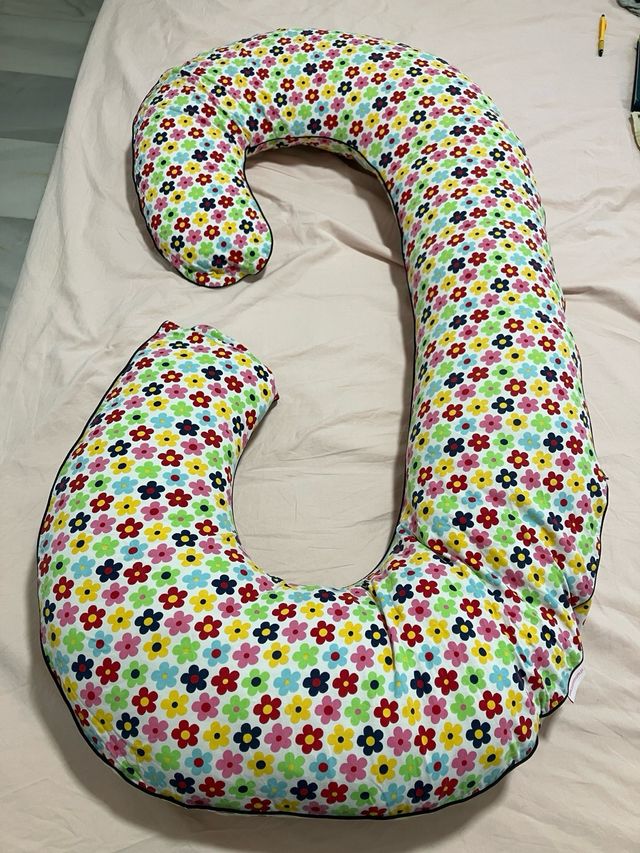 Cojín de maternidad tipo C de algodón + 2 fundas