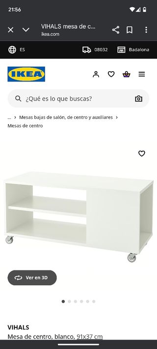 Mesa de centro VIHALS Ikea blanca