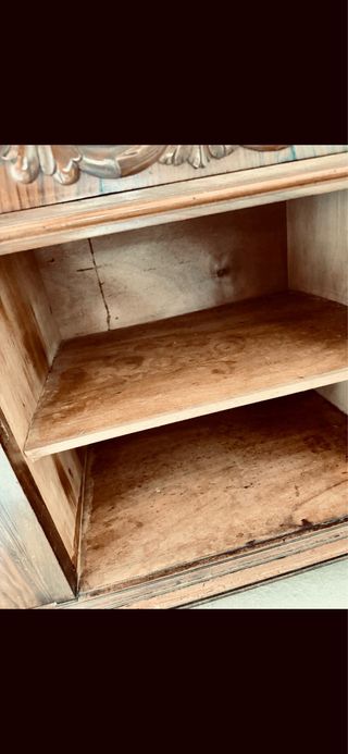 Vitrina Aparador Antiguo Madera Tallada