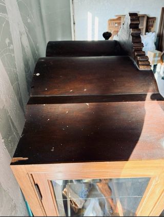 Vitrina Aparador Antiguo Madera Tallada