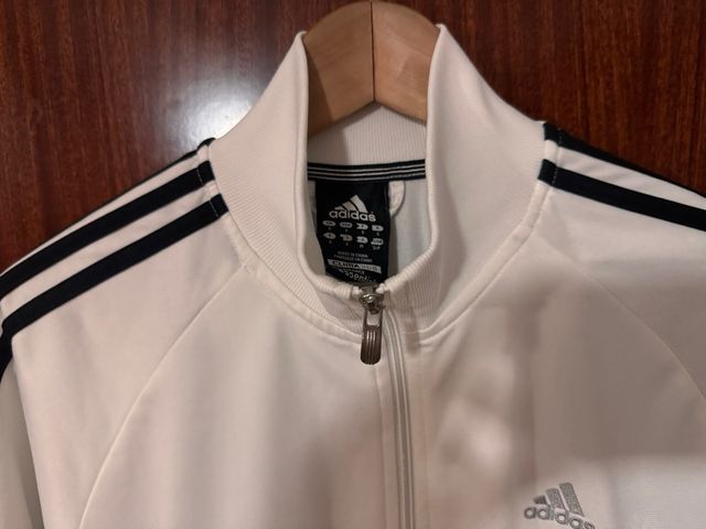 Sudadera Adidas Blanca con Rayas Negras