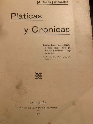 libro antiguo pláticas y crónicas