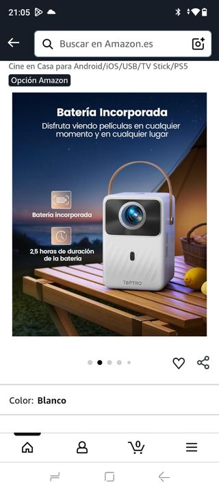 Proyector TOPTRO Portátil Full HD 1080P