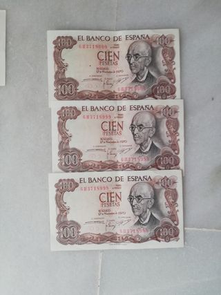 Serie Billetes 100 Pesetas España 1970