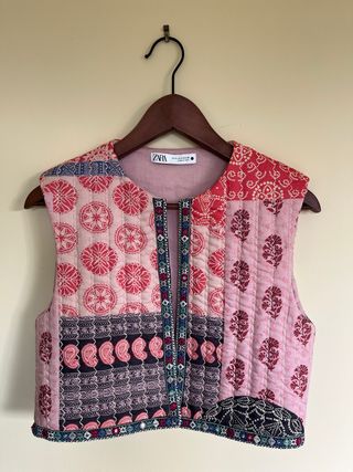 Chaleco Zara Patchwork Estampado