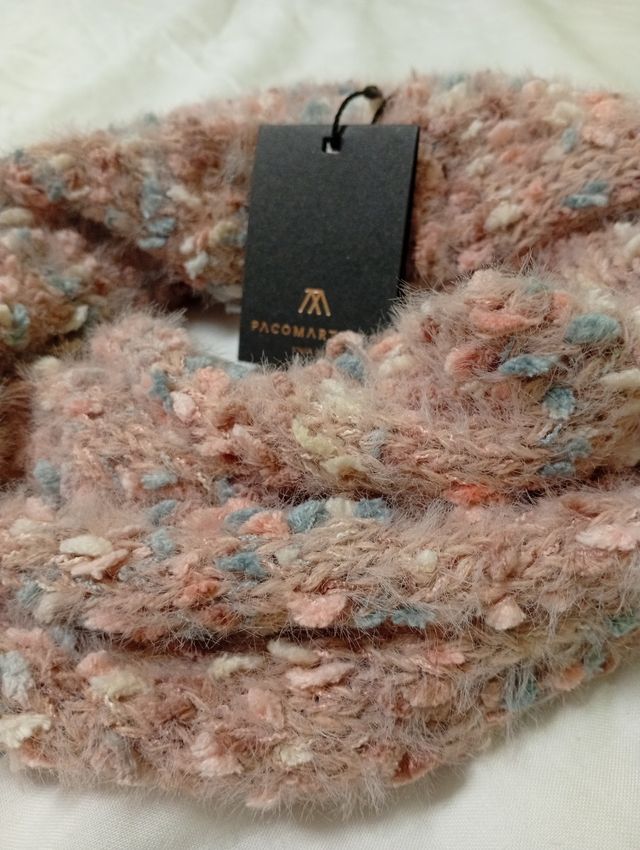 Bufanda braga cuello Paco Martinez rosa de mujer