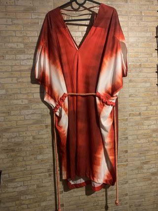 Vestido Zara Tie-Dye Rojo y Blanco