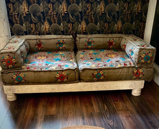 Sofá Étnico Beige y Multicolor