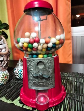 Máquina de chicles dispensadora de metal