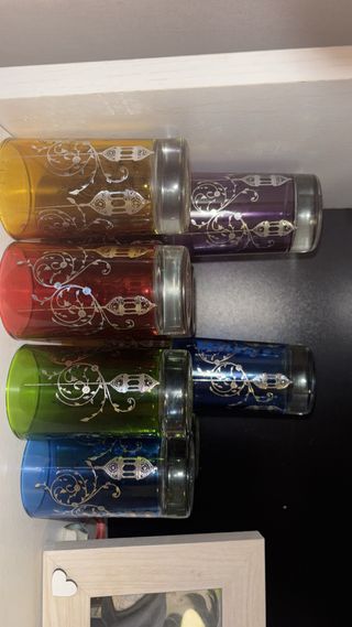 Vasos de cristal decorados - Set de 5