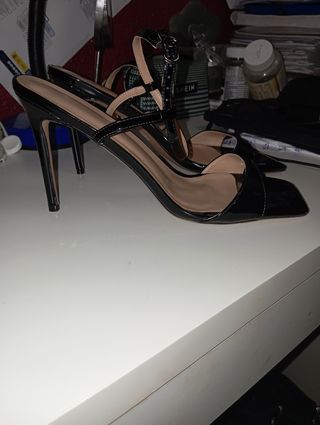 Sandalias de tacón negras talla especial